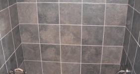 Dark Slate Shower Bathroom Remodel